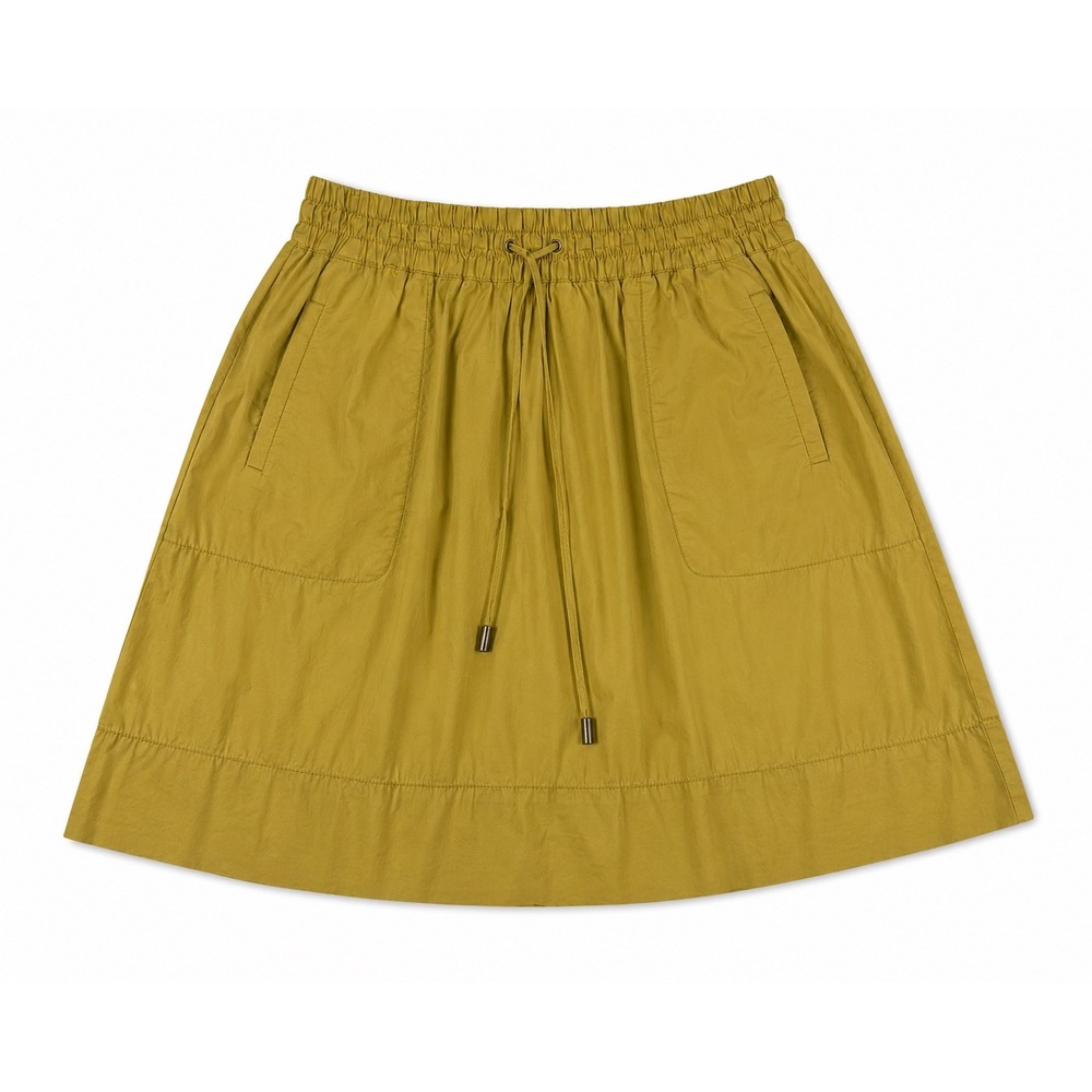 Banana Republic Heritage Mustard Yellow Cotton Poplin Drawstring A-Line Skirt XS